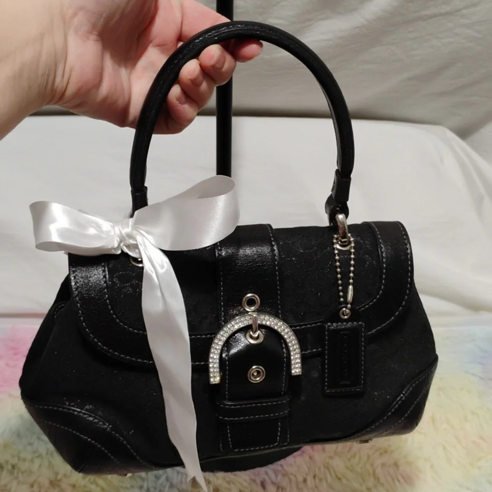 Authentic Coach Y2K Mini Studded Rhinestone Mini C Sparkle Collectible Bag - Picture 2 of 16